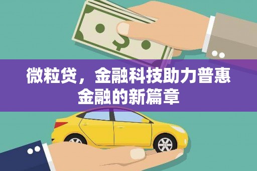 盐山微粒贷，金融科技助力普惠金融的新篇章