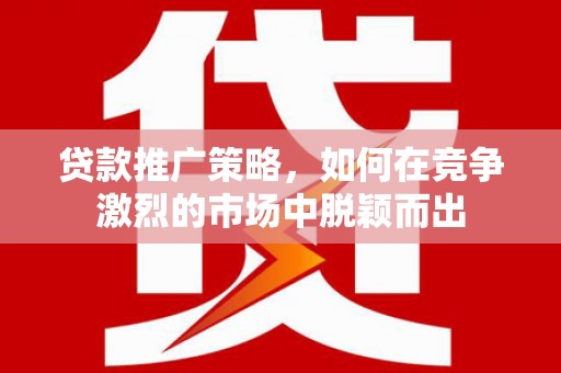 盐山贷款推广策略，如何在竞争激烈的市场中脱颖而出
