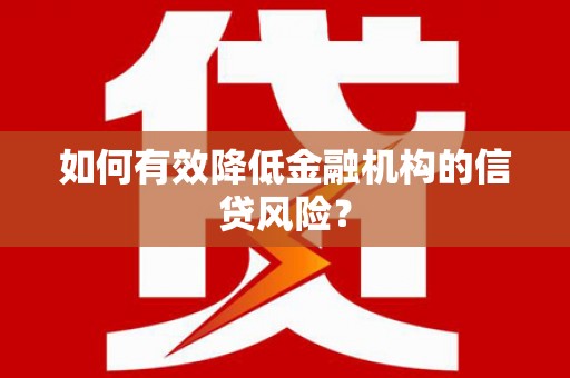 盐山如何有效降低金融机构的信贷风险？