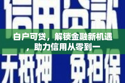 盐山白户可贷，解锁金融新机遇，助力信用从零到一