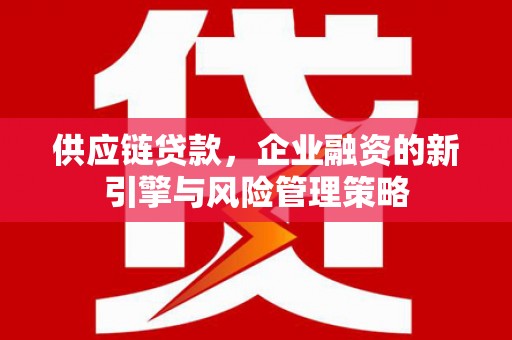 盐山供应链贷款，企业融资的新引擎与风险管理策略