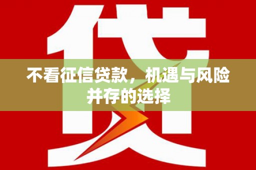 盐山不看征信贷款，机遇与风险并存的选择