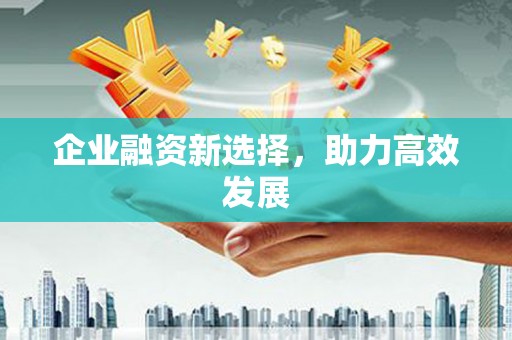 盐山企业融资新选择，助力高效发展