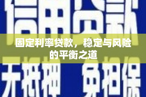 盐山固定利率贷款，稳定与风险的平衡之道